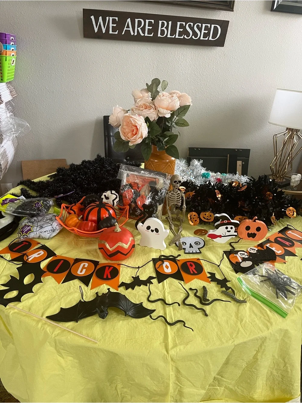 Halloween Party Table Decor Kit - Orange & Black